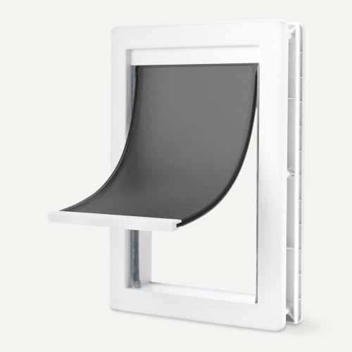 Image of Amazon Basics Dog and Cat Door Replacement Flap, Medium, 12.2 inch x 7.4 inch x 0.5 inch, Compatible with Amazon Basics Plastic Dog and Cat Medium Doors, White and Grey