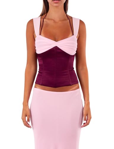 Women’s 2 Piece Skirts Sets Sweetheart Ruched Criss-Corss Tie Up Crop Top and Maxi Skirts Streetwear Two Piece Sets Outfits4