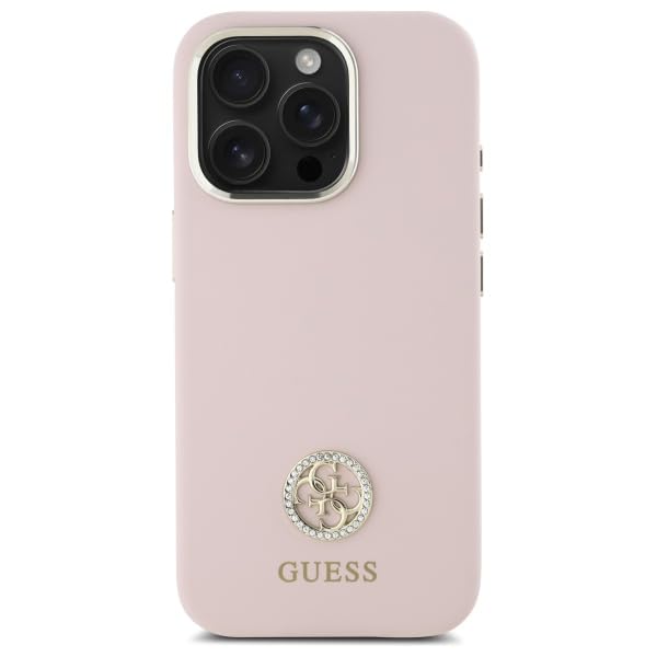 CG Mobile Guess GUHCP16LM4DGPP - Carcasa para iPhone 16 Pro de 6,3" (Silicona), Color Rosa Claro