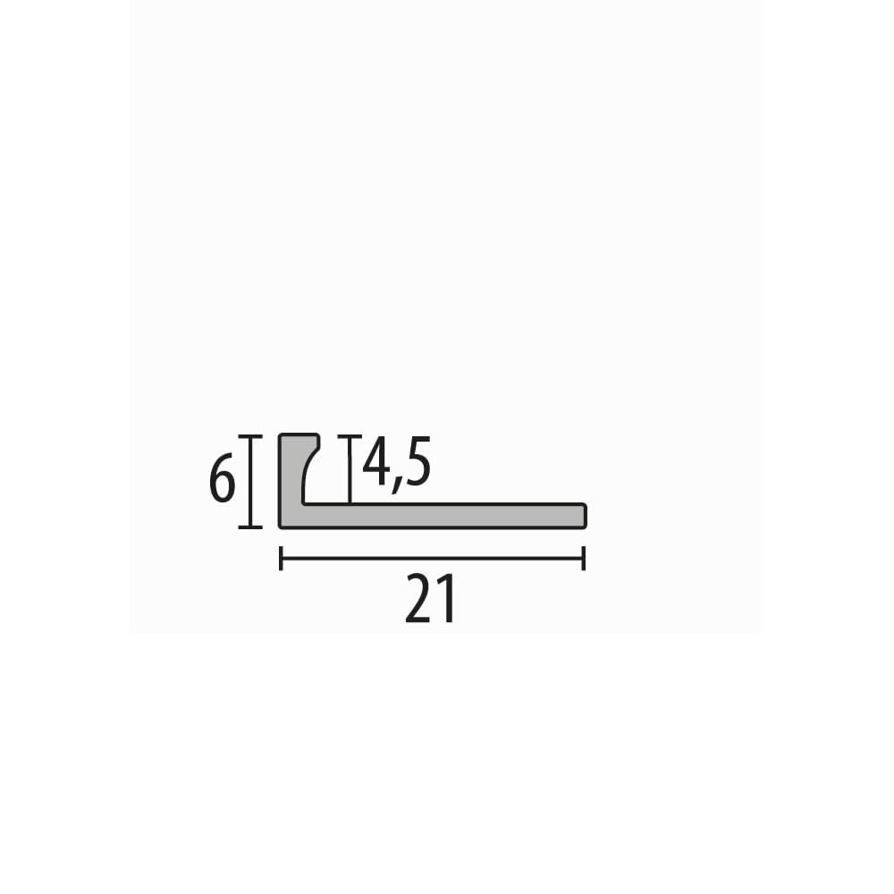 Einfassleiste 6 x 21 x 2500 mm Einfassprofil Abschlussprofil Messing Poliert Geschlossen Gestanzt Doppel-K-Profil