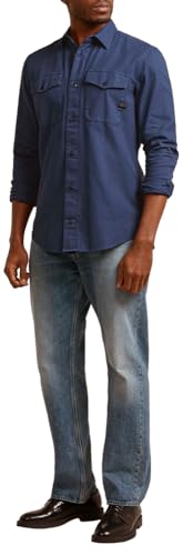 G-Star Men's Marine Slim Long Sleeve Shirt Blau (Rank Blue Gd D24963-D454-G084) L – Ansicht 6