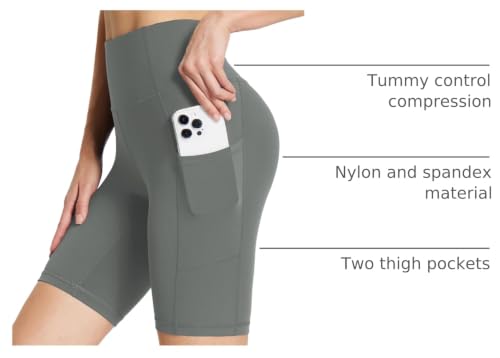 Image of baleaf Women's 8 inch / 5 inch / 3 inch Biker Shorts High Waist Yoga Workout Gym Running Volleyball Spandex Shorts with Pockets