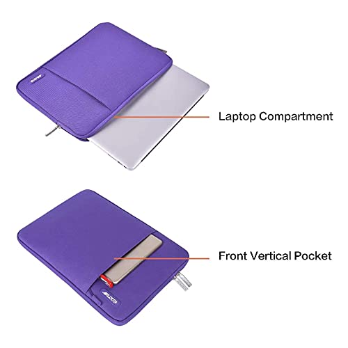 Image of MOSISO Laptop Case 13.3 inch, 13-13.3 inch Laptop Sleeve Compatible with MacBook Air /Pro 13 /Pro 14 M5 M4 M3 M2 M1, HP Dell ASUS Lenovo,Polyester Vertical Computer Sleeve Bag with Pocket, Ultra Violet