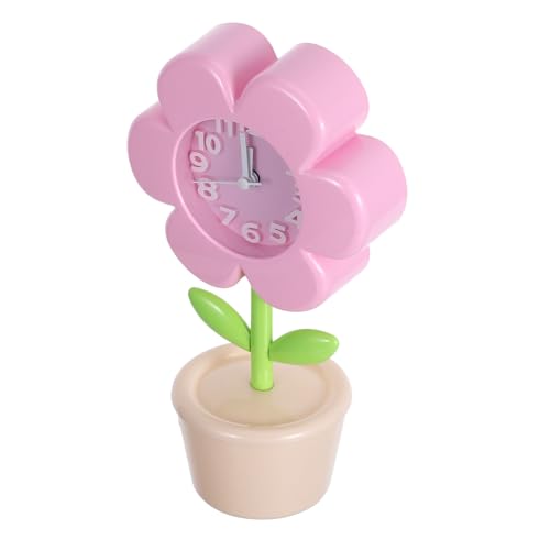 TOMETURE Despertador Pequeño Decorativo con Diseño de Flores Rosa para Niñas, Movimiento Silencioso y Estilo Adorable, Adecuado para Mesilla de Noche en Dormitorios Infantiles