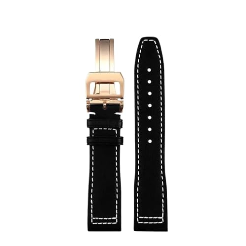 [ȓX] IWC pCbg IW378003 IW328203/205/201 }[N20 U[EHb`oh 20 21mm NCbN[XuXbgɑΉ(Black-rosegold,20mm)