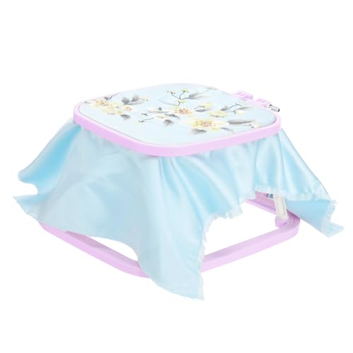 Image of PATIKIL 7.1 inch x 6.7 inch Square Embroidery Hoop Stand, Adjustable ABS Plastic Cross Stitch Stand Hands-Free 2-Tier Embroidery Hoop Holder Punch Needle Frame for Sewing Arts Needlework, Lavender