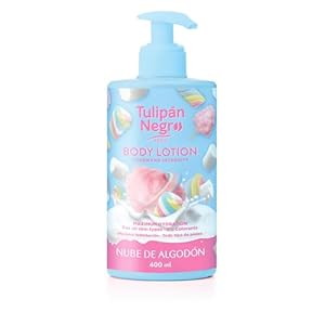 Tulipán Negro Loción Corporal con dosificador Nube de Algodón, máxima hidratación 400 ml, intensamente perfumado y para todo tipo de pieles