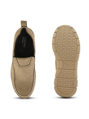 Image of STANPHORD Men Suede Slip-On Sneakers | Casual Daily Walking Shoes | Rubber Anti-Slip Sole | Lightweight Cushioned Streetwear Fashion Footwear (TPSI 5020)