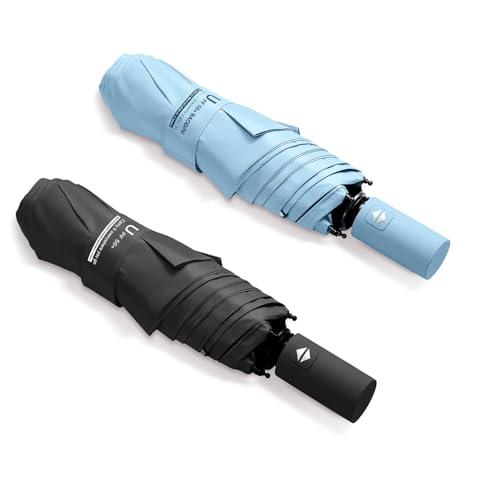 Image of BAODINI Small UV Protection Travel Umbrella Compact for Rain and Sun UPF 50+ Windproof Portable 42 inch Umbrella for Women and Men