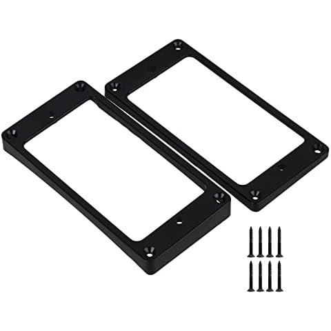 lovermusic 92x46mm Black ABS Electric Guitar Humbucker Pickup Mounting Rings Frames Bottom Pack of 2 Cover