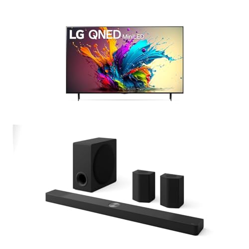 Image of LG 65-Inch Class QNED90T Series Mini LED Smart TV 4K Processor Flat Screen with Alexa Built-in (65QNED90TUA, 2024),LG 9.1.5 ch. Sound Bar with Wireless Dolby Atmos Soundbar and Rear Speakers