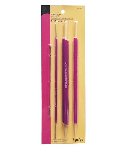 HONEYSEW Fabric Tube Turners Set,3 Count, Assorted Sizes Tube Turners,and 1 Ball Point Bodkin Drawstring Threader for Sewing DIY Tool
