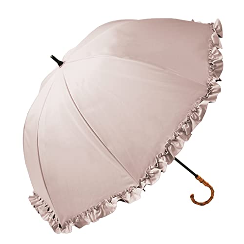 楽天日傘 完全遮光 折りたたみ シングルフリル Rose Blanc