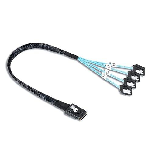 Cable de datos S-AS SFF-8087 a 4 SATA 7Pin 0.5m
