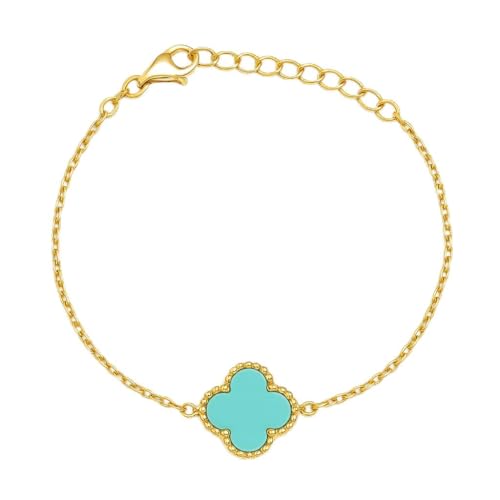 Image of Lucky Charm Clover Bracelet for Women | 925 Sterling Silver with 18K Gold Plating | Adjustable & Anti-Tarnish | Stylish Designer-Inspired Jewelry