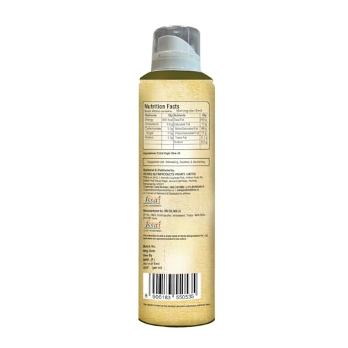 Image of Pure Nutrition Olive Oil Cooking Spray 400ml (200ml X 2)| 100% Organic, Extra Virgin, Cold Pressed, Natural; Cook Healthy with 10X LESS Oil | Ideal for Dressing, Baking, Air-Frying | Good for Skin, Hair & Massage