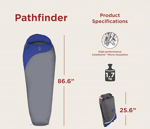 Image of Coleman Pathfinder Mummy Sleeping Bag For Adults | -18 C to 3C | lightweight Design for Camping, Hiking, and Backpacking