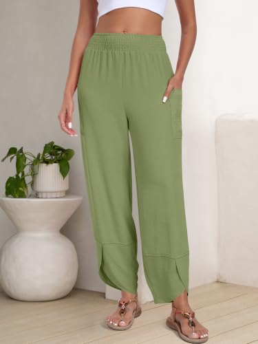 Image of ANRABESS Womens Wide Leg Palazzo Capri Barrel Pants