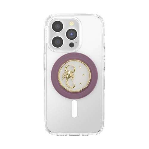 Image of PopSockets Phone Grip for MagSafe with Kickstand, Magnetic Stand, Swappable Top, Secure Hold for iPhone MagSafe Cases, Phone & Tablet Grip - Enamel Scorpio