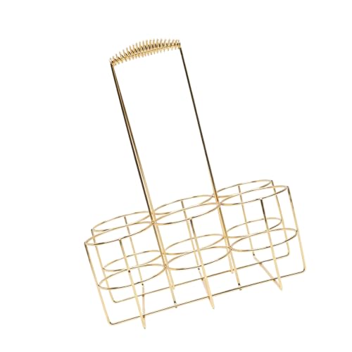 Soporte para latas de bebidas de metal con cómoda asa de transporte y seis rejillas organizadoras 2