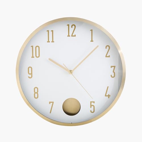 Image of Home Centre Casablanca Glimmer Aluminium Pendulum Wall Clock - 35cm