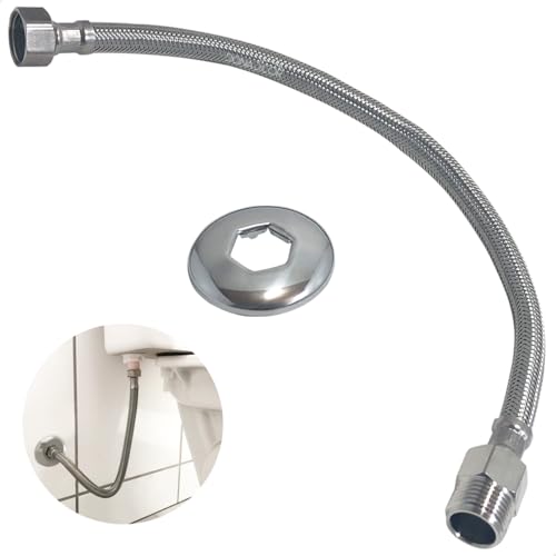 Dona D Cor, Mangueira Engate Flexivel Torneira Fria Inox 304 Trançado 40cm Macho Femea Rabicho Entra