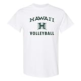 UGP Campus Apparel AS1116 - Hawaii Rainbow Warriors Arch Logo Volleyball T-Shirt - Small - White