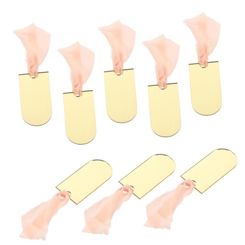 BESTYASH 8pcs Reserved Signs for Wedding Chairs Blank Arch Tags with Ribbon for Event Seating Place Cards for Parties Restaurants and Ceremonies