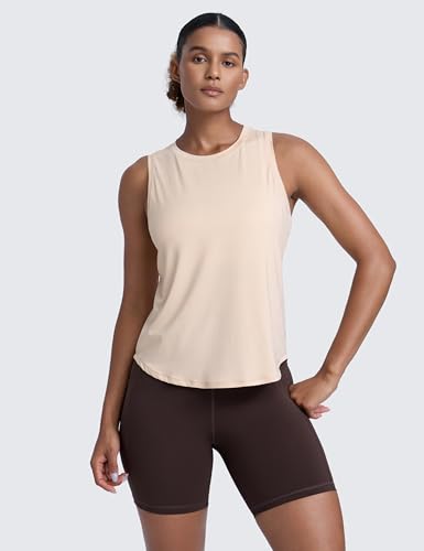 Image of CRZ YOGA Lightweight Racerback Tank Top | Workout, Moisture Wicking, Classic Fit, Hip Length, Reflective Spots, Sleeveless Shirts for Women