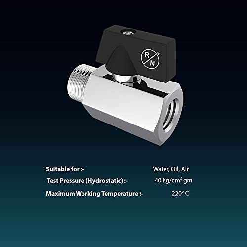 R. N. Forged Brass Mini Ball Valve Shut Off Switch 1/2 Inch (15Mm) Npt Male-Female Thread For Water Treatment & Plumbing Solutions - Rn220015Mf