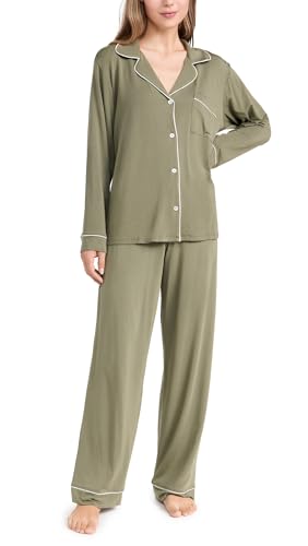 Image of Eberjey Gisele Classic Women's Pajama Set | Long Sleeve Shirt + Long Pants