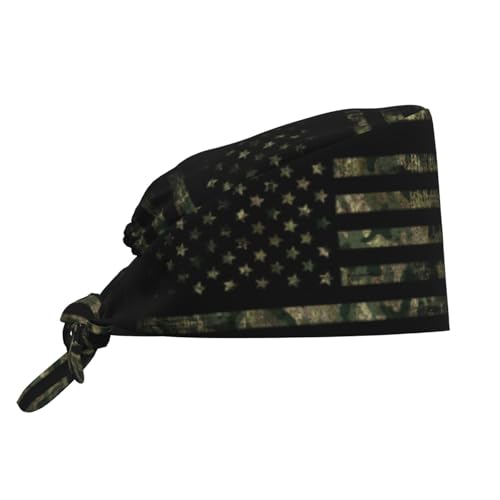 Image of Adjustable Working Cap Breathable Unisex Women Men Elastic Bandage Tie Back Hats Scrub Nursing Doctor Surgeon Cap