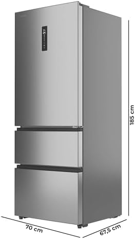 Bild 1 - Cecotec CoolMarket FD 420 Kühlschrank für französische Tür, Total No Frost Bolero aus Edelstahl E. Extra Kapazität max. 420 l, Höhe 186 cm und 70 cm Breite, Kompressor Inverter, Antibakteriell