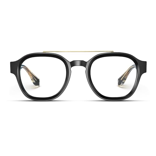Image of VISOONE Retro Round Anti Eyestrain Metal Medium Eyewear Blue Light Blocking Glasses for Computer Gaming Women Man SANFORD
