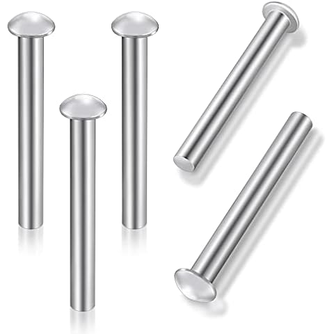 5 Pcs 50 x 6 mm Rivets Solid Round Head Aluminum Rivets Countersunk Fasteners for Shovel Spade Fork Rake Hoe Handle Repair Garden Lawnmower Industrial Household Use Cover