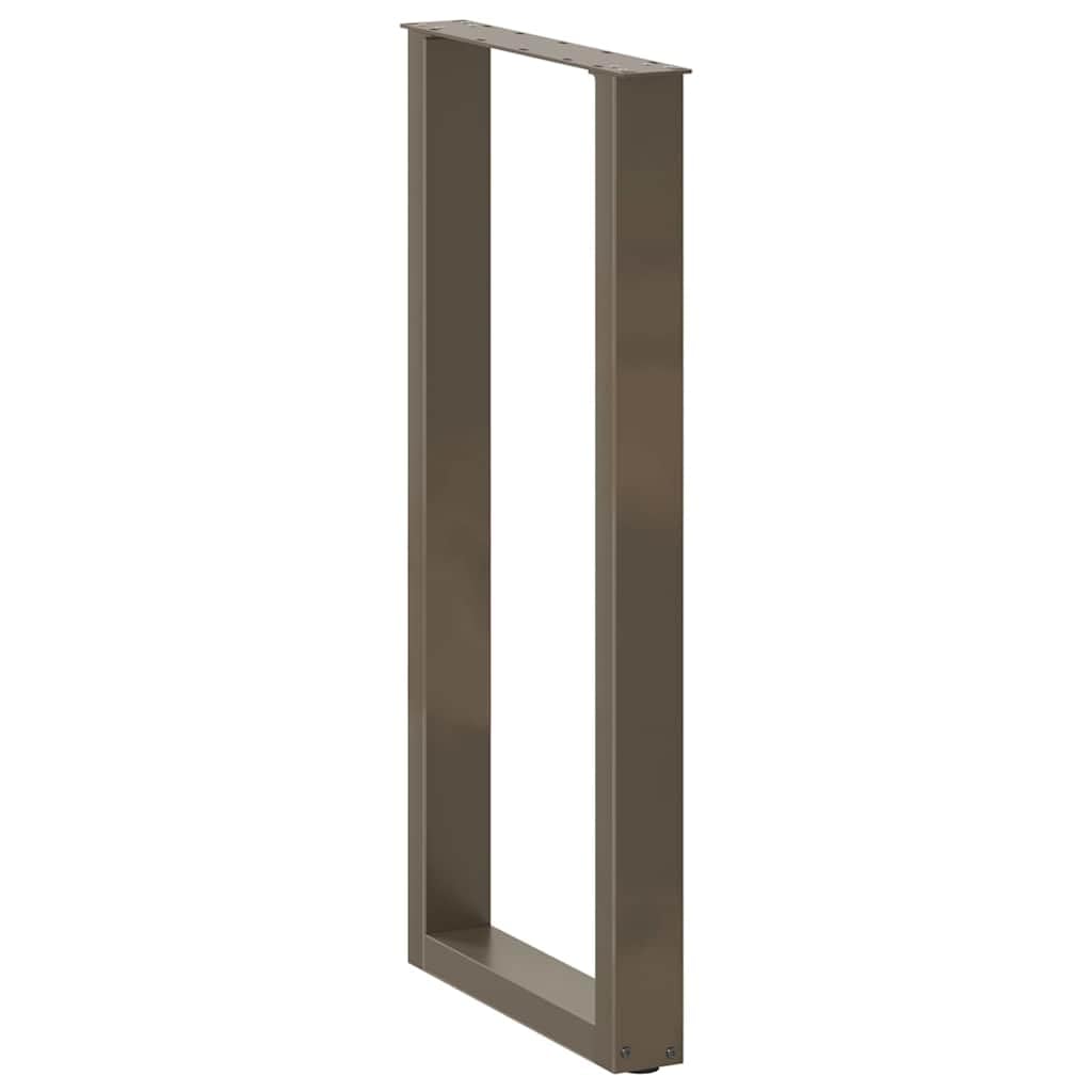 Juego de 2 patas para mesa de bar en forma de U, patas de acero con recubrimiento en polvo, 40 x 100 cm, incluye patas ajustables, estructura de mesa para bar y mesa de café, acero natural