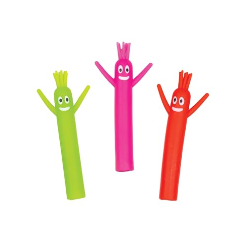 Raymond Geddes Tube Guy Pencil Toppers – Pacote com 24 – Acessórios Neon Wiggling Pencil para crianças, salas de aula e lembrancinhas de festa