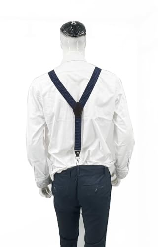 Image of Mens Suspenders with 3 Swivel Hooks Belt Loops 1.4 Inch Wide Heavy Duty Adjustable Braces