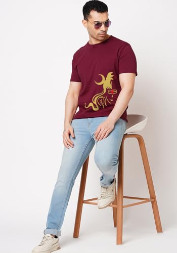 Image of Wear Your Opinion Men's S to 5XL Premium Combed Cotton Printed Half Sleeve T-Shirt (Design: Grunge Shiva)