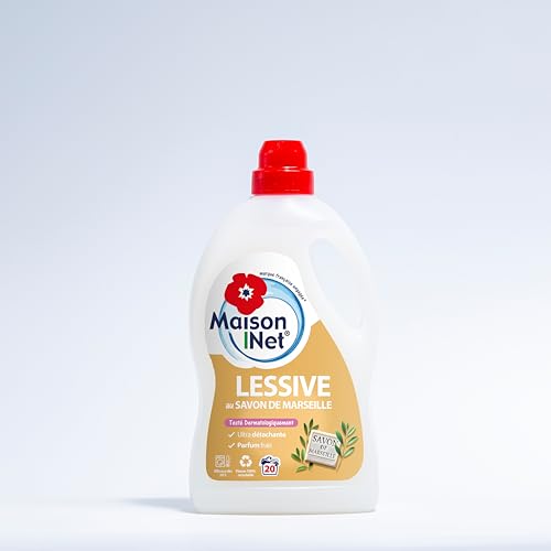 Maison Net Lessive Mains/Machine Savon de Marseille, Non parfumé 1 L