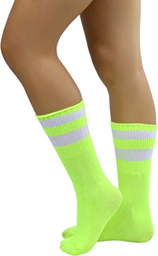Image of ToBeInStyle Women's Acrylic Ankle Hi With Double Stripe Top Crew Fun Athletic Socks