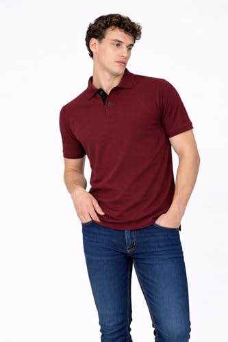 Image of Men's Cotton Polo T-Shirt | Solid Regular Fit Polo Neck T-Shirt | Half Sleeve Casual & Office Wear | Soft Breathable Summer T-Shirt for Men