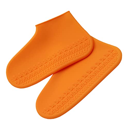 HANABASS 1 par de botas de lluvia para niños cubiertas de zapatos de lluvia de silicona talla M color naranja