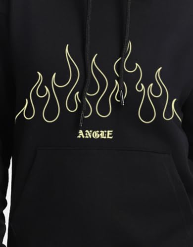 Image of JUNEBERRY Cotton Fleece Regular Fit Hooded Sweatshirt Lastest Back Graphic Printed Winter Hoodies for Women (Available in Colors: Black, SOYA Bean, Orange, Marshmellow, White & Lilac)