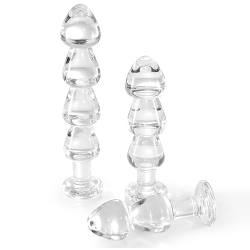 Image of 10in Crystal Anal Beads, Glass Butt Plug Sex Toy G-spot Clitoris Vaginal Personal Massage Stimulation, Clear Wand Anal Trainer Anus Expander for Men /Women Masturbation (L)