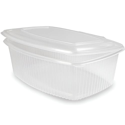 GreenFyA - 50 Envases Reutilizables PP con Tapa Bisagra para Alimentos Calientes o Fríos, Ecológicos - Plástico Reciclables -Apto Microondas - Congelación y Lavavajillas. (2000ml)