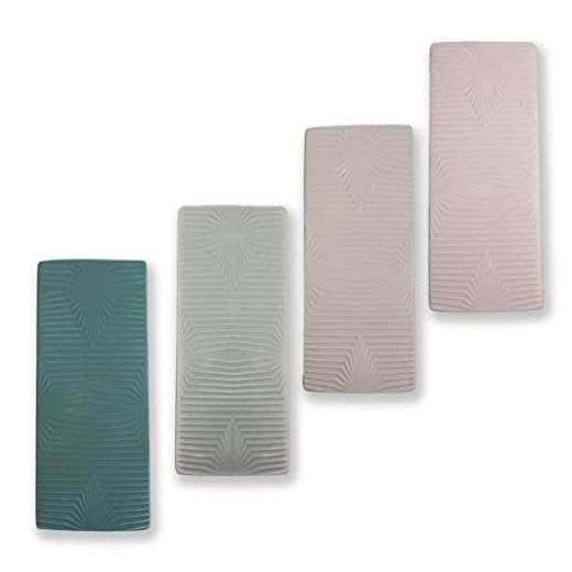 Juego de 4 humidificadores de cerámica BARI RELIEF planos para fijación al radiador, calefacción, difusor de agua, jarrón de pared 333 a1682