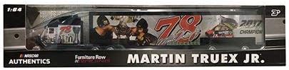 NASCAR Authentics Martin Truex Jr. #78 Trailer / Hauler - Team Racing Hauler Transporter Semi Tractor Trailer Rig Truck 1/64 Scale - Metal Cab Plastic Trailer