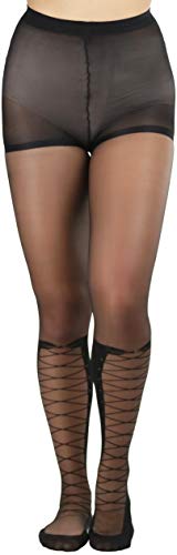 Image of ToBeInStyle Women's Full Footed Pantyhose with Thigh High Designs