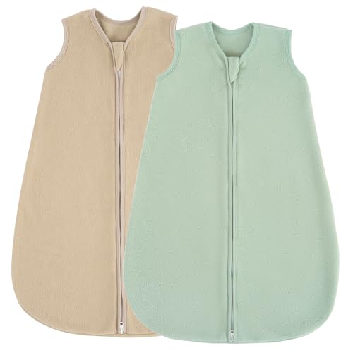JELLYMONI Fleece Baby Sleep Sack 18-24 Months, 2 Pack 1.5 TOG Baby Wearable Blanket Winter Infant Sleeping sack with 2-Way Zipper, Warm Toddler Sleep Sack